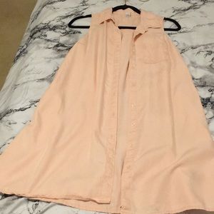 Peach Old Navy Shirt Dress, Size Small